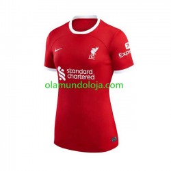 Camisola Liverpool Mulher Equipamento Primeiro 2023-2024 Manga Curta